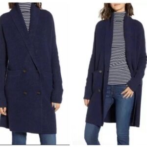 J. Crew | Navy Double Breasted cardigan jacket size Large